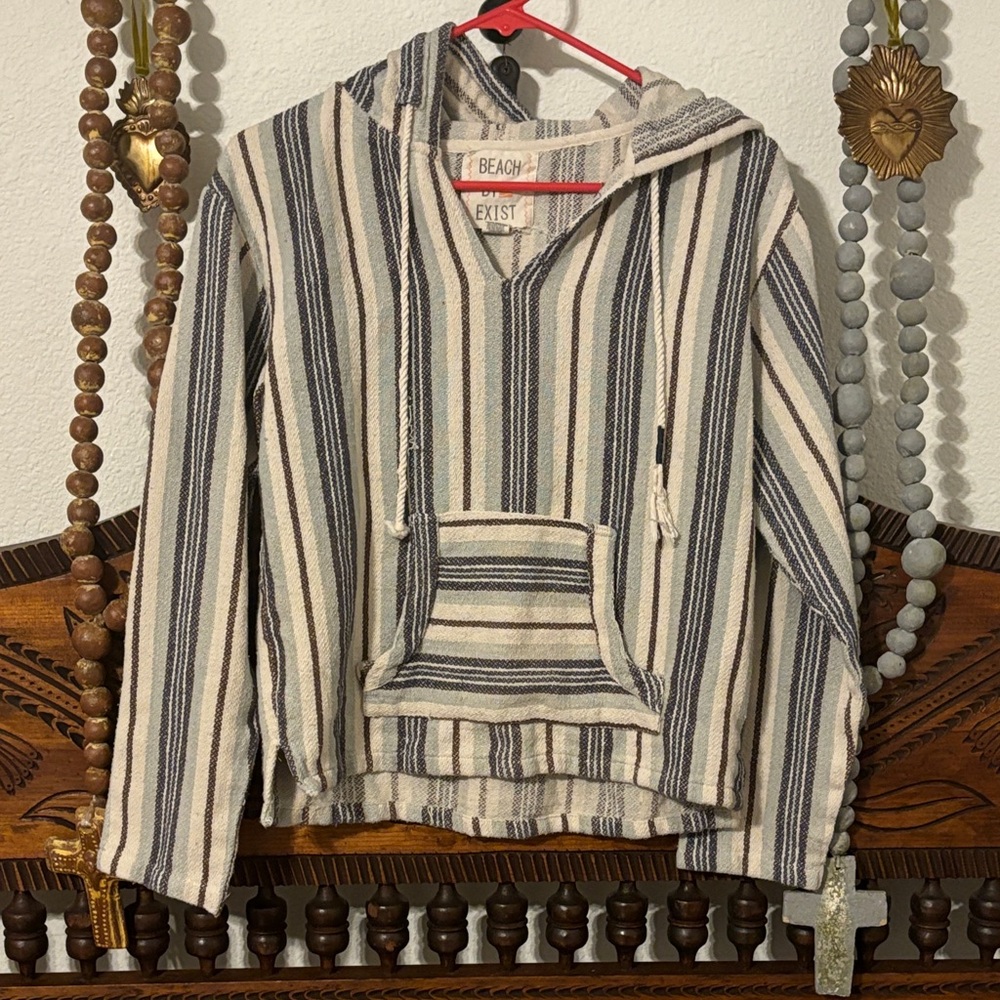 Billabong Striped Hoodie Jacket - Black and Cream